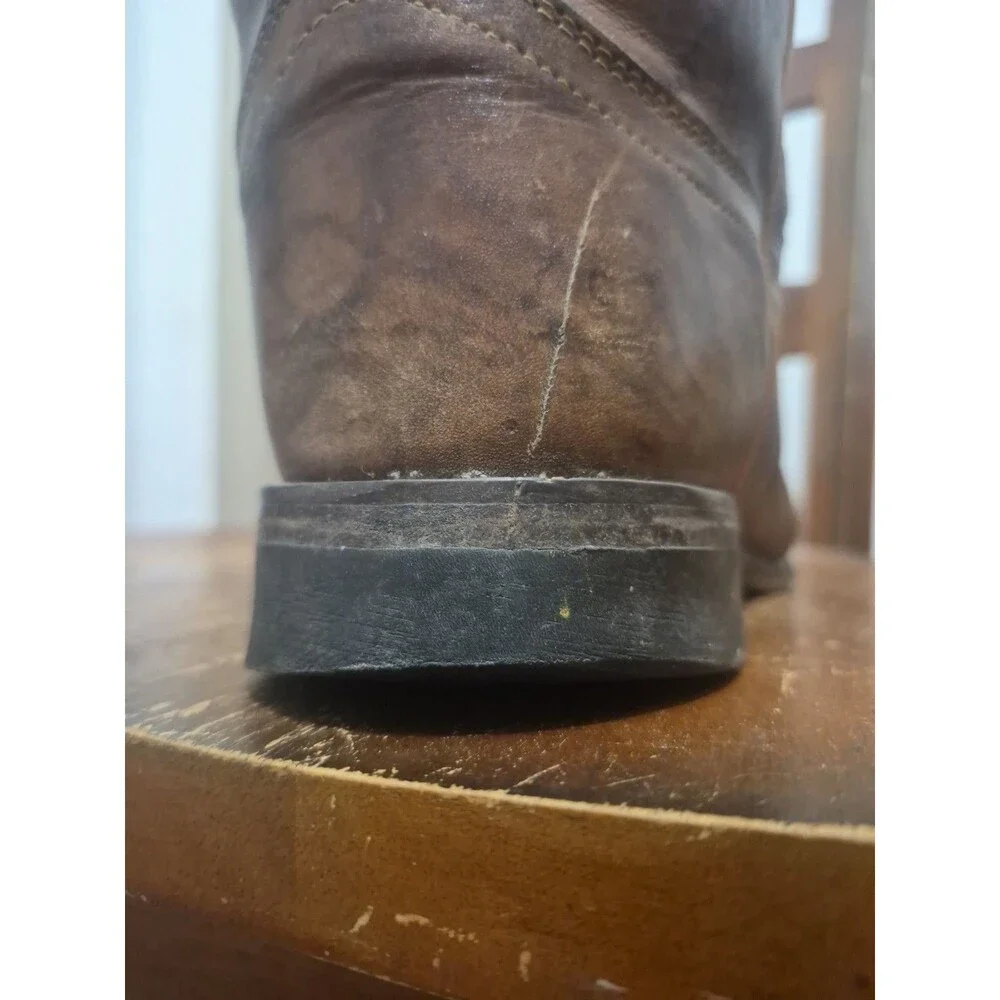 Vintage Justin 3163 Marbled Chestnut Brown Roper Western Cowboy Boot SIze 10D
